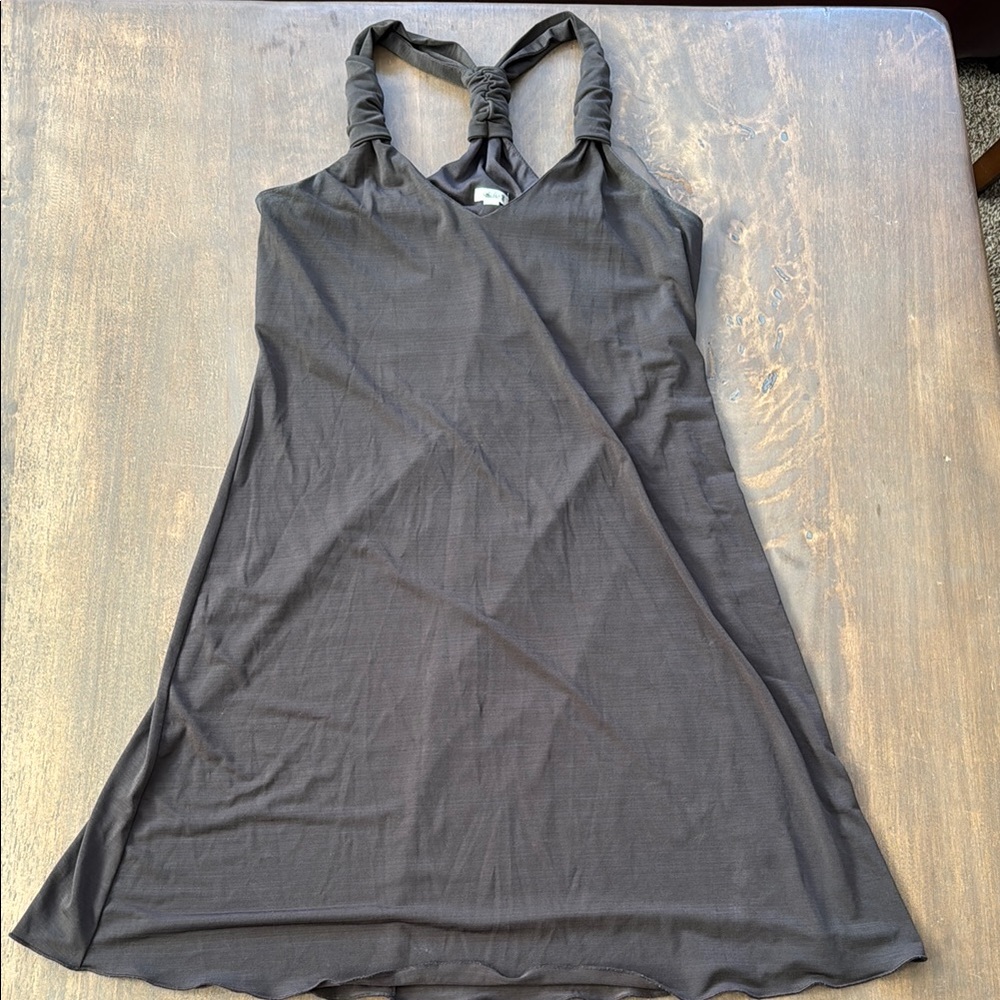 Brown Sleeveless Dress with Twisted Straps